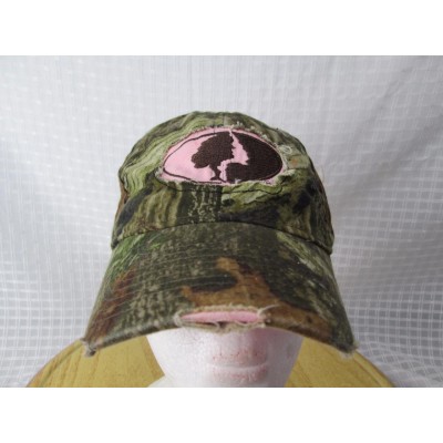 's Mossy Oak Cap Hat Camouflage Pink Trim Strap Back One Size  eb-88586717